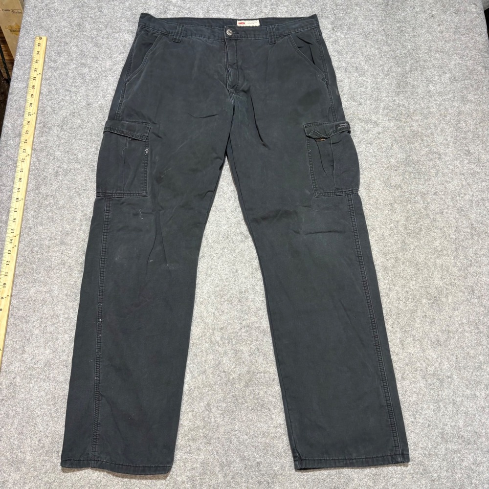 Wrangler Mens Relaxed Fit Fleece Lined Cargo Pants Black 36x34 70FEWBL